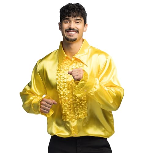 Boland - Disco Hemd mit Rüschen, Gelb, für Herren, Kostüm, Party Shirt, Schlagermove, 70er Jahre, Mottoparty, Karneval Boland - Disco Hemd mit Rüschen, Gelb, für Herren, Kostüm, Party Shirt, Schlagermove, 70er Jahre, Mottoparty, Karneval von Boland