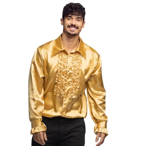 Boland- Disco Hemd mit Rüschen, Gold, für Herren, Kostüm, Party Shirt, Schlagermove, 70er Jahre, Mottoparty, Karneval Boland- Disco Hemd mit Rüschen, Gold, für Herren, Kostüm, Party Shirt, Schlagermove, 70er Jahre, Mottoparty, Karneval von Boland