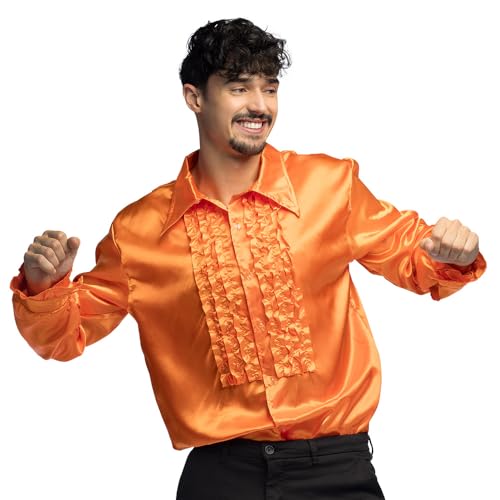 Boland - Disco Hemd mit Rüschen, Orange, für Herren, Kostüm, Party Shirt, Schlagermove, 70er Jahre, Mottoparty, Karneval Boland - Disco Hemd mit Rüschen, Orange, für Herren, Kostüm, Party Shirt, Schlagermove, 70er Jahre, Mottoparty, Karneval von Boland