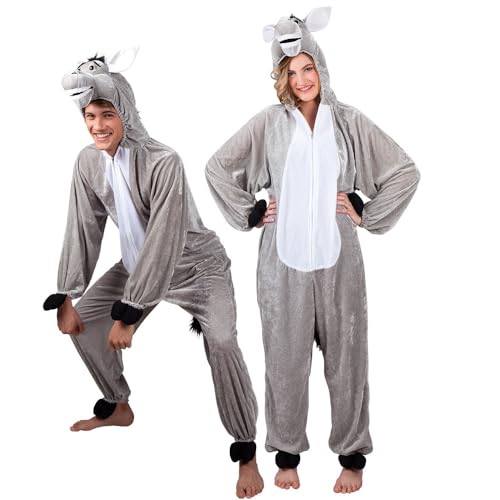 Boland - Erwachsenen-Kostüm Esel, Kapuzen-Overall aus Plüsch, Tiermotiv, Reisverschluss vorne, Bauernhof, Bauer, Karneval, Fasching, Mottoparty Boland - Erwachsenen-Kostüm Esel, Kapuzen-Overall aus Plüsch, Tiermotiv, Reisverschluss vorne, Bauernhof, Bauer, Karneval, Fasching, Mottoparty von Boland