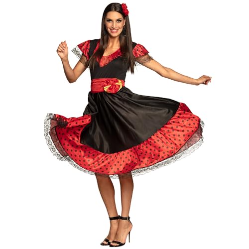 Boland - Erwachsenen-Kostüm Flamenco-Tänzerin, Kleid, Gürtel und Haarschmuck, Spanierin, Set, Karneval, Mottoparty, EM, WM Boland - Erwachsenen-Kostüm Flamenco-Tänzerin, Kleid, Gürtel und Haarschmuck, Spanierin, Set, Karneval, Mottoparty, EM, WM von Boland