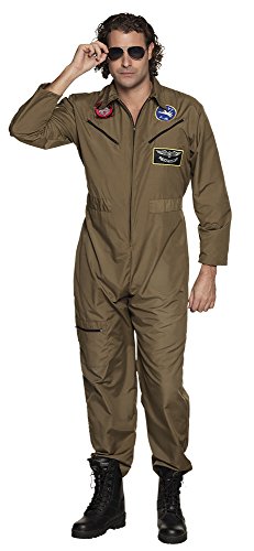 Boland - Erwachsenen-Kostüm Jet Pilot, Overall mit Reißverschluss, Beruf, Soldat, Flugzeug, Karneval, Mottoparty von Boland