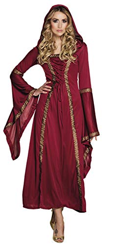 Boland - Erwachsenen-Kostüm Lady Gwendolyn, langes Kleid mit Kapuze, Mittelalter-Dame, Königin, Set, Karneval, Mottoparty von Boland