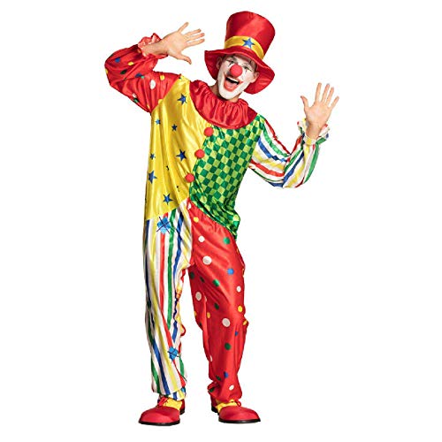 Boland - Erwachsenen-Kostüm Lustiger Clown, verschiedene Größen, Mehrfarbig mit Mustern, Kostümset bestehend aus: Hut und Overall, perfekt für Mottoparty, Karneval und Zirkus, Unisex, Giggles Boland - Erwachsenen-Kostüm Lustiger Clown, verschiedene Größen, Mehrfarbig mit Mustern, Kostümset bestehend aus: Hut und Overall, perfekt für Mottoparty, Karneval und Zirkus, Unisex, Giggles von Boland