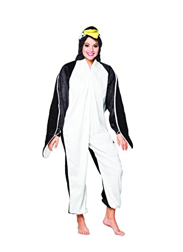 Boland - Erwachsenen-Kostüm Pinguin, verschiedene Größen, Kapuzen-Overall aus Plüsch, Reisverschluss vorne, Alaska, Karneval, Fasching, Mottoparty von Boland