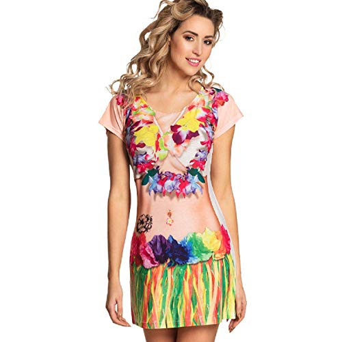 Boland - Fotorealistisches Kleid Beach Babe, Hawaiikleid, Hawaiirock, Hawaiikette, Shirt, Bauchfrei, Mottoparty, Karneval, Sommerfest, Gartenparty Boland - Fotorealistisches Kleid Beach Babe, Hawaiikleid, Hawaiirock, Hawaiikette, Shirt, Bauchfrei, Mottoparty, Karneval, Sommerfest, Gartenparty von Boland