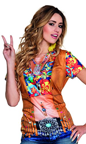 Boland - Fotorealistisches Shirt Flower-Power, Kurzarm-Shirt, T-Shirt mit Motiv-Druck, Hippie, 70er Jahre, Kostüm, Karneval, Mottoparty Boland - Fotorealistisches Shirt Flower-Power, Kurzarm-Shirt, T-Shirt mit Motiv-Druck, Hippie, 70er Jahre, Kostüm, Karneval, Mottoparty von Boland