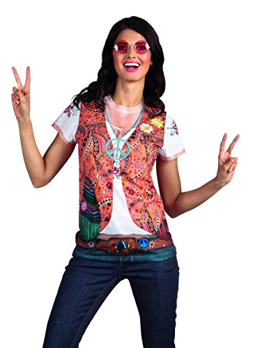 Boland - Fotorealistisches Shirt Hippie, T-Shirt, mit Fotodruck, Flower-Power, 70er Jahre, von Boland