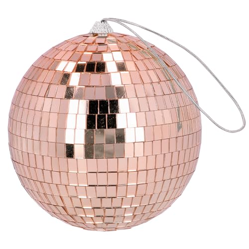 Boland - Glänzende Discokugel, Durchmesser ca. 15 cm, Disco Fever, Hängedeko, Dekoration für Party oder Silvester, Rosegold von Boland