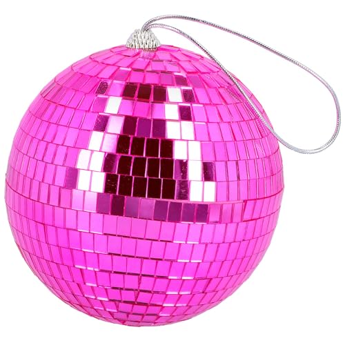 Boland - Glänzende Discokugel, Durchmesser ca. 15 cm, Disco Fever, Hängedeko, Dekoration für Party oder Silvester, Rosa von Boland