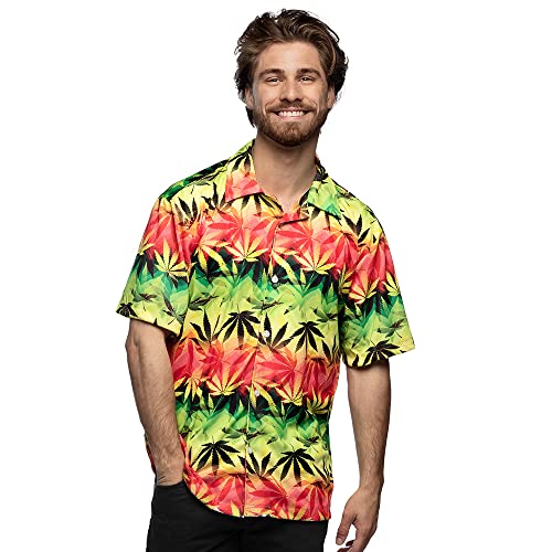 Boland - Hemd Rastafari für Herren, Shirt, Kurzarm, Herren Hemd mit Motiv, Hawaii Hemd, Kostüm, Karneval, Mottoparty von Boland