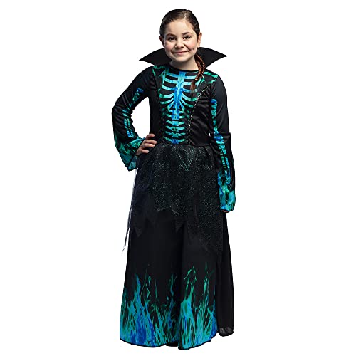 Boland - Kinder-Kostüm Skelett Azura, langes Kleid mit Kragen, Skeleton, Verkleidung, Halloween, Karneval, Mottoparty von Boland