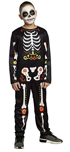 Boland - Kostüm für Kinder Grusel Skelett, Overall mit Knochen Motiv, Halloween Kostüm für Jungen und Mädchen, Faschingskostüme, Dia de los Muertos von Boland