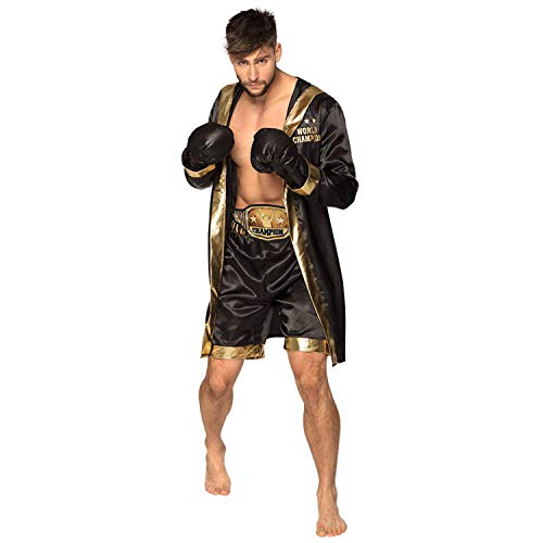 Boland - Kostüm Boxer, Mantel, Handschuhe, Hose, Gürtel, Kostüm für Herren, gold-schwarz, Boxchampion, Weltmeister, Kostüm, Karneval, Mottoparty, 50-52 Boland - Kostüm Boxer, Mantel, Handschuhe, Hose, Gürtel, Kostüm für Herren, gold-schwarz, Boxchampion, Weltmeister, Kostüm, Karneval, Mottoparty, 50-52 von Boland