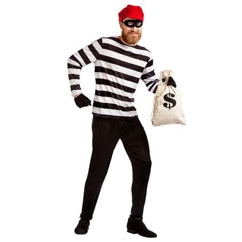 Boland - Kostüm Einbrecher für Erwachsene, 4-teilig, Faschingskostüm für Mottoparty, Halloween oder Karneval, Räuber von Boland