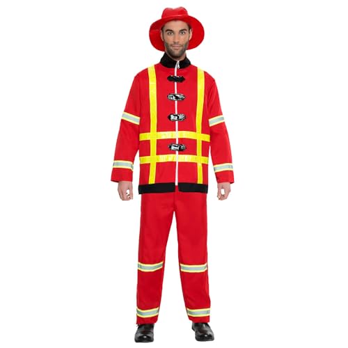 Boland - Kostüm Feuerwehrmann für Herren, 3-teilig, Faschingskostüm für Mottoparty, Halloween oder Karneval, Feuerwehr Boland - Kostüm Feuerwehrmann für Herren, 3-teilig, Faschingskostüm für Mottoparty, Halloween oder Karneval, Feuerwehr von Boland