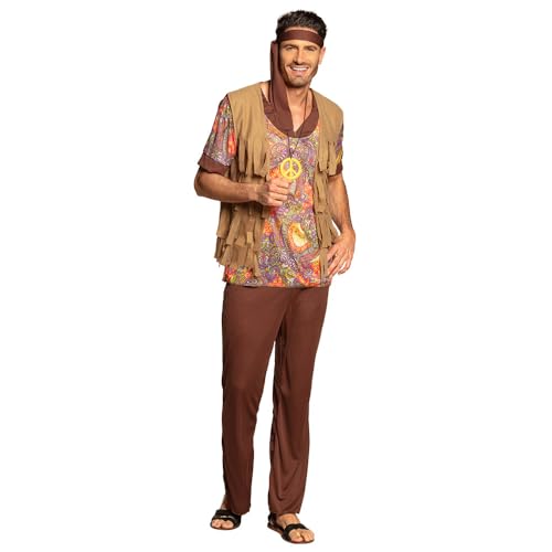 Boland - Kostüm Hippie Men für Erwachsene, Kostümset für Karneval, Faschingskostüme Männer, Flower Power Verkleidung Boland - Kostüm Hippie Men für Erwachsene, Kostümset für Karneval, Faschingskostüme Männer, Flower Power Verkleidung von Boland