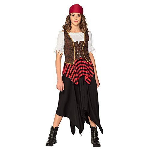 Boland - Kostüm Piratin Tornado, Kleid, Korsett, Kopftuch, Seeräuber, Freibeuter, Kostüm, Karneval, Mottoparty von Boland
