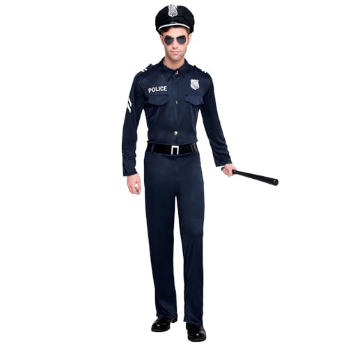 Boland - Kostüm Polizist für Herren, 4-teilig, Faschingskostüm für Mottoparty, Halloween oder Karneval, Polizeikostüm Boland - Kostüm Polizist für Herren, 4-teilig, Faschingskostüm für Mottoparty, Halloween oder Karneval, Polizeikostüm von Boland