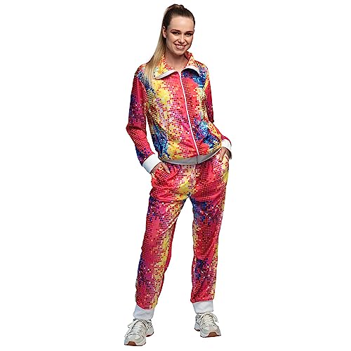 Boland - Kostüm Trainingsanzug Damen Disco, Campinganzug, Jogginganzug, 80er Jahre Outfit, Gruppenkostüm, Mottoparty, Karneval Boland - Kostüm Trainingsanzug Damen Disco, Campinganzug, Jogginganzug, 80er Jahre Outfit, Gruppenkostüm, Mottoparty, Karneval von Boland
