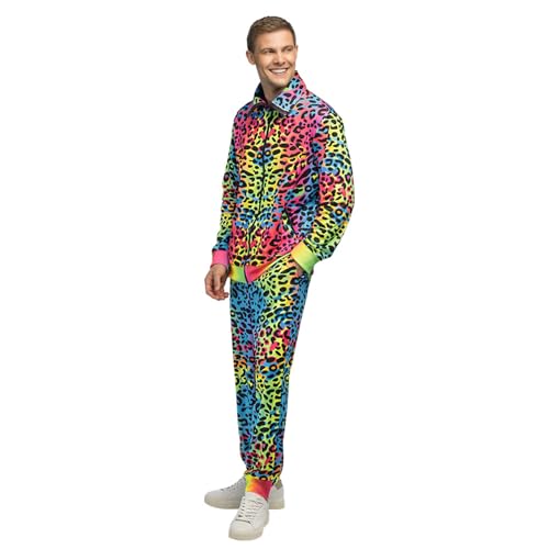 Boland - Kostüm Trainingsanzug Leopard, 80er Jahre Outfit, Jogginganzug für Karneval und Mottoparty, Bad Taste Outfit, Faschingskostüme Boland - Kostüm Trainingsanzug Leopard, 80er Jahre Outfit, Jogginganzug für Karneval und Mottoparty, Bad Taste Outfit, Faschingskostüme von Boland