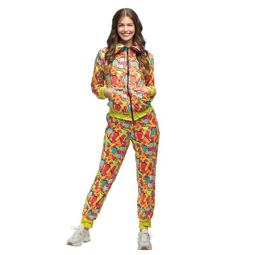 Boland - Kostüm Trainingsanzug Pop Art, 80er Jahre Outfit, Jogginganzug für Karneval und Mottoparty, Bad Taste Outfit, Faschingskostüme von Boland