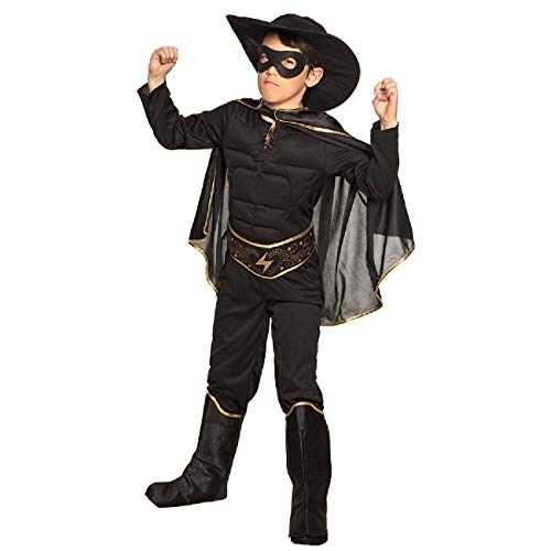 Boland - Kostüm für Kinder Bandit, für Jungen, Hut, Augenmaske, Umhang, Einteiler, Gürtel, Stiefelstulpen, Verkleidung, Kostümset, Zorro, Mottoparty, Karneval von Boland