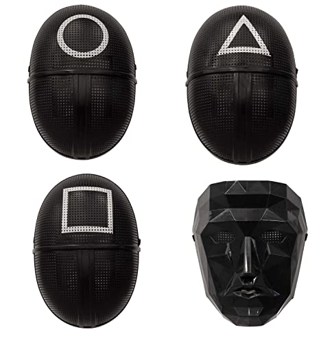 Boland - Maske - Dreieck, Quadrat, Kreis oder Anführer, 4 Motive zur Auswahl, Soldat - Wächter, Spieler, Gesichts-Maske, koreanische Spiel-Maske, Game, Kostüm, Karneval, Mottoparty Boland - Maske - Dreieck, Quadrat, Kreis oder Anführer, 4 Motive zur Auswahl, Soldat - Wächter, Spieler, Gesichts-Maske, koreanische Spiel-Maske, Game, Kostüm, Karneval, Mottoparty von Boland