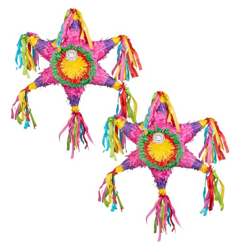 Boland - Pinata Stern, 2 Stück im Set, Hängedeko, Dekoration, Partyspiel für Geburtstag, Mottoparty und Karneval von Boland