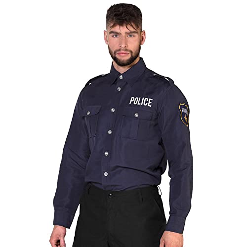Boland - Polizei-Shirt, für Herren, Polizist, Langarm Hemd mit Stickereien, Officer, Kommissar, Uniform, Kostüm, Karneval, Mottoparty Boland - Polizei-Shirt, für Herren, Polizist, Langarm Hemd mit Stickereien, Officer, Kommissar, Uniform, Kostüm, Karneval, Mottoparty von Boland
