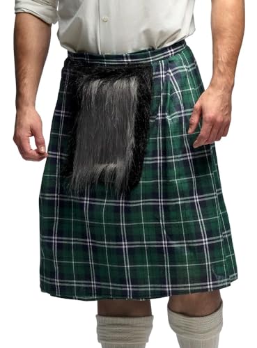 Boland - Schottenrock für Erwachsene, Kilt für Faschingskostüme, Mottoparty, Halloween oder Karneval, schottische Tracht, Grün von Boland