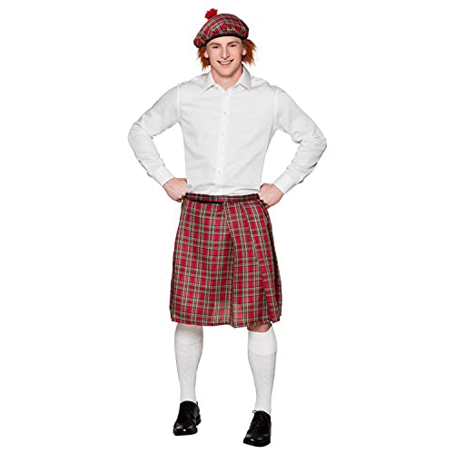 Boland - Schotten Set für Herren, kariert, Kilt und Barrett, Mini-Rock, Mütze, Schottin, Lady, Schottland, St. Patricks Day, Kostüm, Karneval, Mottoparty, Rot Boland - Schotten Set für Herren, kariert, Kilt und Barrett, Mini-Rock, Mütze, Schottin, Lady, Schottland, St. Patricks Day, Kostüm, Karneval, Mottoparty, Rot von Boland