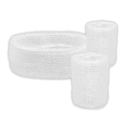 Boland - Schweißbänder, 1 Stirnband und 2 Armbänder, Einheitsgröße, Sport, Accessoire, 80er Jahre, Trainingsanzug, Tennisspieler, Kostüm, Mottoparty, Karneval Boland - Schweißbänder, 1 Stirnband und 2 Armbänder, Einheitsgröße, Sport, Accessoire, 80er Jahre, Trainingsanzug, Tennisspieler, Kostüm, Mottoparty, Karneval von Boland