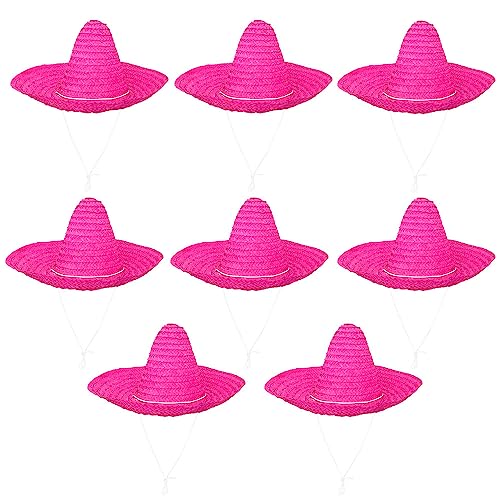 Boland - Sombrero Puebla, 8 Stück im Set, Durchmesser 49 cm, Mexikaner Kostüm, Sonnenhut, Zubehör für Faschingskostüme von Boland