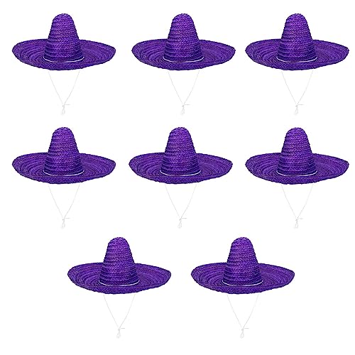 Boland - Sombrero Puebla, 8 Stück im Set, Durchmesser 49 cm, Mexikaner Kostüm, Sonnenhut, Zubehör für Faschingskostüme von Boland