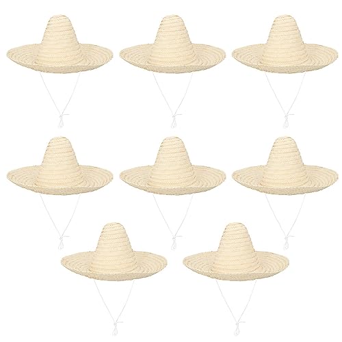 Boland - Sombrero Puebla, 8 Stück im Set, Durchmesser 49 cm, Mexikaner Kostüm, Sonnenhut, Zubehör für Faschingskostüme von Boland