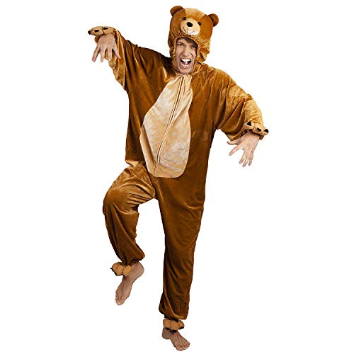 Boland 88176 - Kostüm Bär, Länge ca. 165 cm, für Teenager und Erwachsene, Plüsch-Overall mit Kapuze, Jumpsuit, Anzug, Zoo, Tier, Verkleidung, Karneval, Mottoparty von Boland