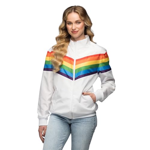 Boland - Trainingsjacke Vintage Rainbow, Kostüm für Damen im Retro Style, Gruppenkostüm für Mottoparty oder Karneval Boland - Trainingsjacke Vintage Rainbow, Kostüm für Damen im Retro Style, Gruppenkostüm für Mottoparty oder Karneval von Boland