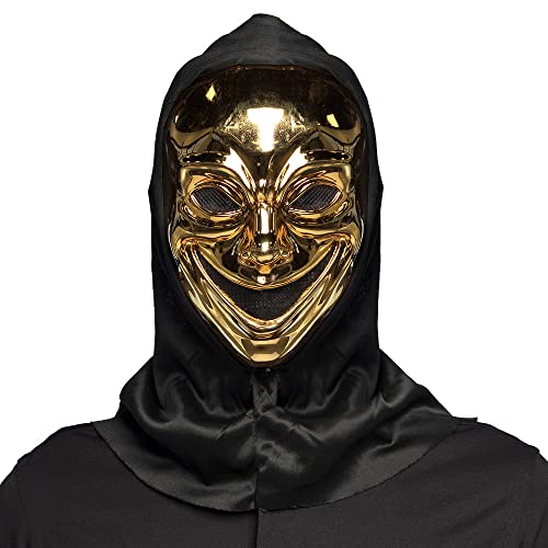 Boland - Verspiegelte Maske mit Kapuze, Horrormaske für Karneval, Accessoire für Faschingskostüme, Halloween Maske Boland - Verspiegelte Maske mit Kapuze, Horrormaske für Karneval, Accessoire für Faschingskostüme, Halloween Maske von Boland