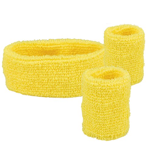Boland - Schweißbänder, 1 Stirnband und 2 Armbänder, Einheitsgröße, Sport, Accessoire, 80er Jahre, Trainingsanzug, Tennisspieler, Kostüm, Mottoparty, Karneval Boland - Schweißbänder, 1 Stirnband und 2 Armbänder, Einheitsgröße, Sport, Accessoire, 80er Jahre, Trainingsanzug, Tennisspieler, Kostüm, Mottoparty, Karneval von Boland