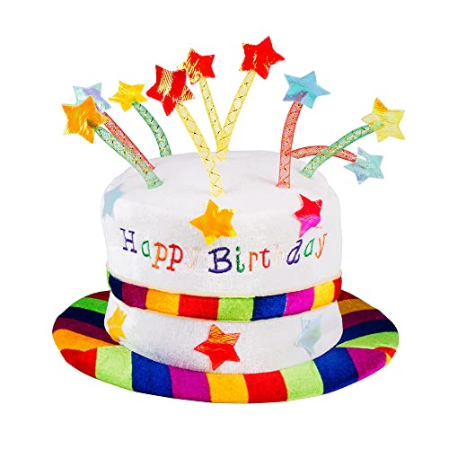 Boland 00932 - Hut Happy Birthday, Plüsch Mütze zum Geburtstag, Torte, Geschenk, Überraschung, Party, Dekoration von Boland
