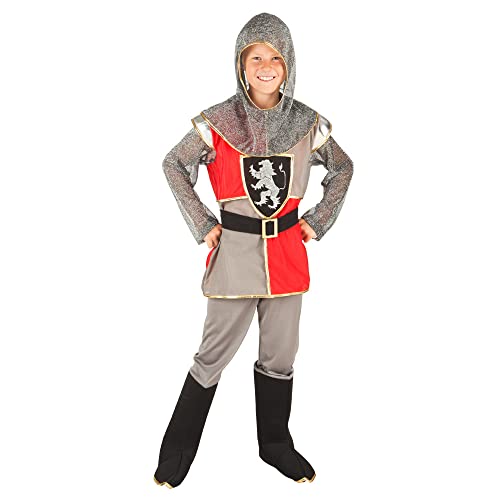 Boland - Kinderkostüm Sir Templeton, Ritter, Mittelalter, Wappen auf der Brust, Kopfhaube, Stiefelstulpen, Karneval, Fasching, Mottoparty, 140 von Boland