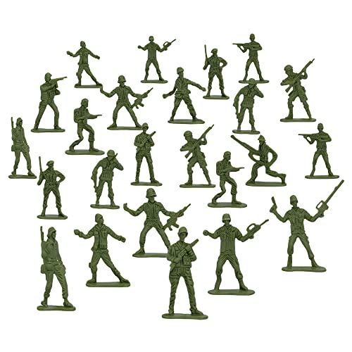 Kleine Soldaten aus Kunststoff Grün I 24 Stück I Überraschungstasche Geburtstag Jungen I Militärfiguren I Spielzeug Weltkrieg I 5 x 2,5 cm von Boland