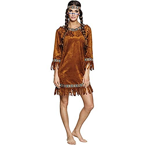 Boland 83873 - Erwachsenenkostüm Indianerin, Größe M, Kleid und Stirnband, Squaw, Wilder Westen, Kostüm, Karneval, Mottoparty von Boland