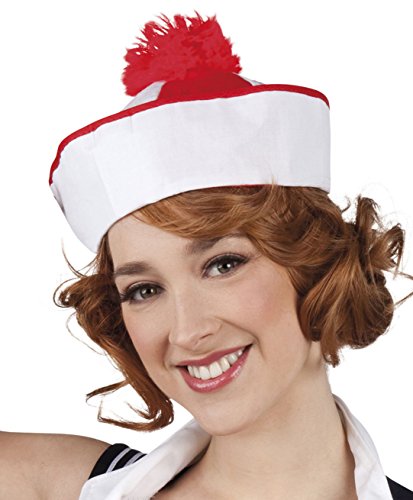 Boland 95805 - Mütze Marine, rot-weiß, Seefahrer-Hut, Matrose, Clown, Kopfbedeckung, Kostüm, Karneval, Mottoparty von Boland