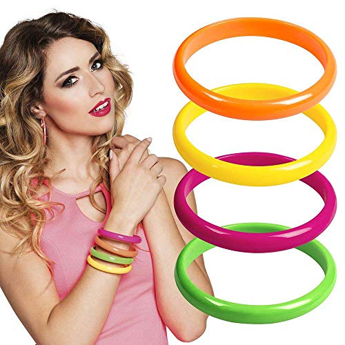 Boland 64454 - Armbänder Rave, 4 Stück, Armreifen, Armkette, 80er Jahre, Disco, Skater Girl, Mottoparty, Mitgebsel, Karneval Boland 64454 - Armbänder Rave, 4 Stück, Armreifen, Armkette, 80er Jahre, Disco, Skater Girl, Mottoparty, Mitgebsel, Karneval von Boland