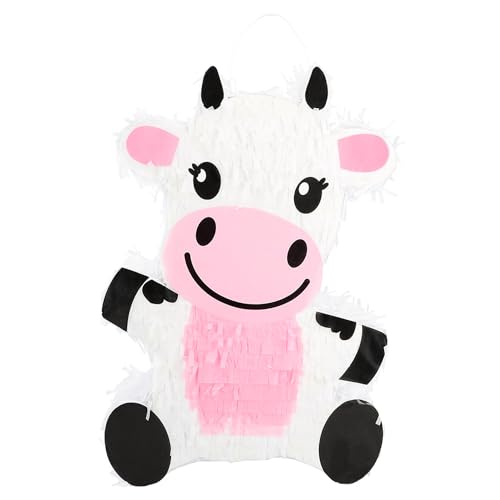 Boland 30984 - Pinata Kuh, 43 x 30 x 10 cm, Bauernhof, Hängedeko, Dekoration für Geburtstag, Mottoparty und Karneval, Bunt von Boland