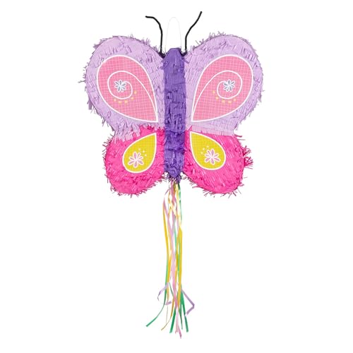 Boland 30985 - Pinata Schmetterling, 43 x 48 x 10 cm, Butterfly, Hängedeko, Dekoration für Geburtstag, Mottoparty und Karneval von Boland