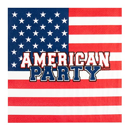 Boland 44957 - Papierservietten American Party, 12 Stück, Größe 33 x 33 cm, Amerika, USA Vereinigte Staaten, Partygeschirr, Garten Party, Fingerfood, Partyzubehör, Mottoparty, Karneval Boland 44957 - Papierservietten American Party, 12 Stück, Größe 33 x 33 cm, Amerika, USA Vereinigte Staaten, Partygeschirr, Garten Party, Fingerfood, Partyzubehör, Mottoparty, Karneval von Boland