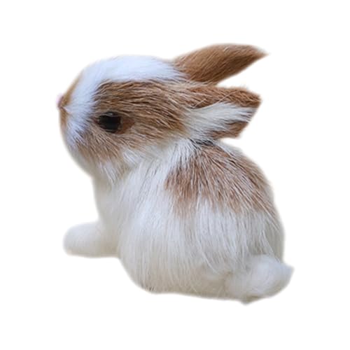 Bollisate Realistisches Kaninchen,Miniatur Plüschkaninchen Realistische Figur - Häschen Nachbildung Stofftiere,Für Ostern Party Feengarten Miniatur Deko Wohnaccessoires von Bollisate